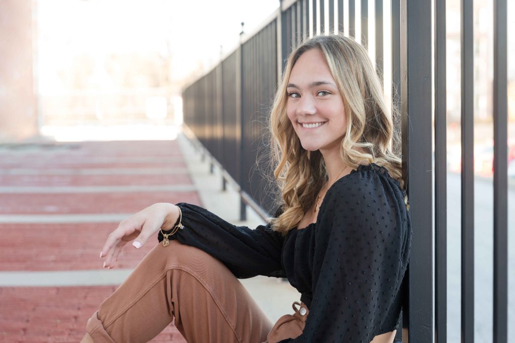 polished senior portrait with well-prepared outfit